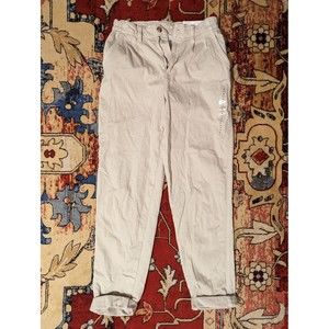 NWT American Eagle Mom Trouser Size 4 LONG Khaki Super Stretch Pants Work Career